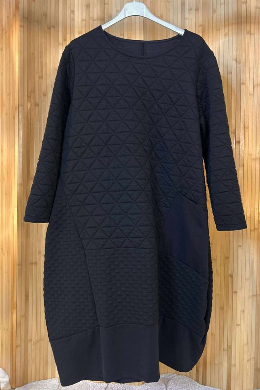 Oscar Bea Cocoon Dress Black